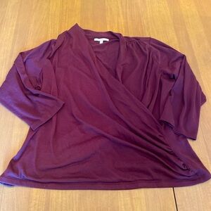 2X Burgundy Wrap Top
